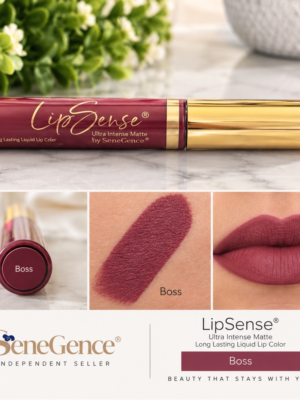 SeneGence LipSense Ultra Intense Matte Boss Liquid Lip Color NEW